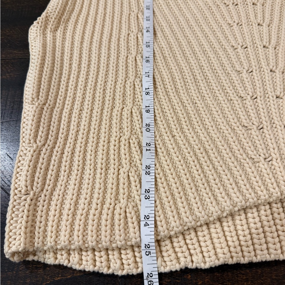 rag & bone Shane Cream Chunky Knit Sweater Vest Boxy Fit Size S - Picture 9 of 11